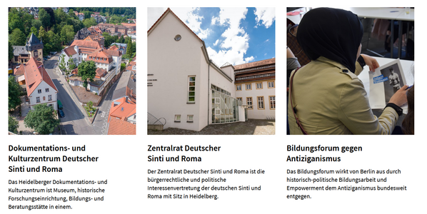 © Zentralrat der Sinti und Roma, Screenshot der Homepage